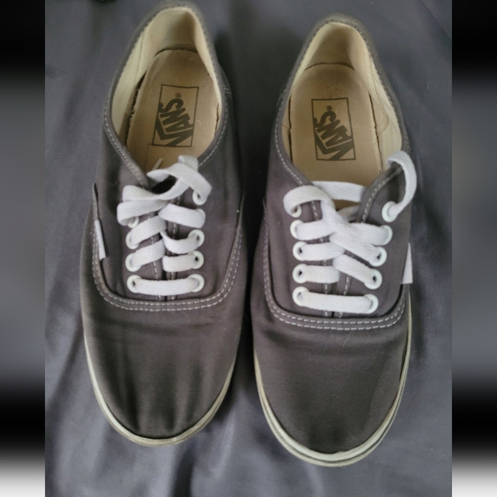 Vans Women's Gray Canvas Sneakers.